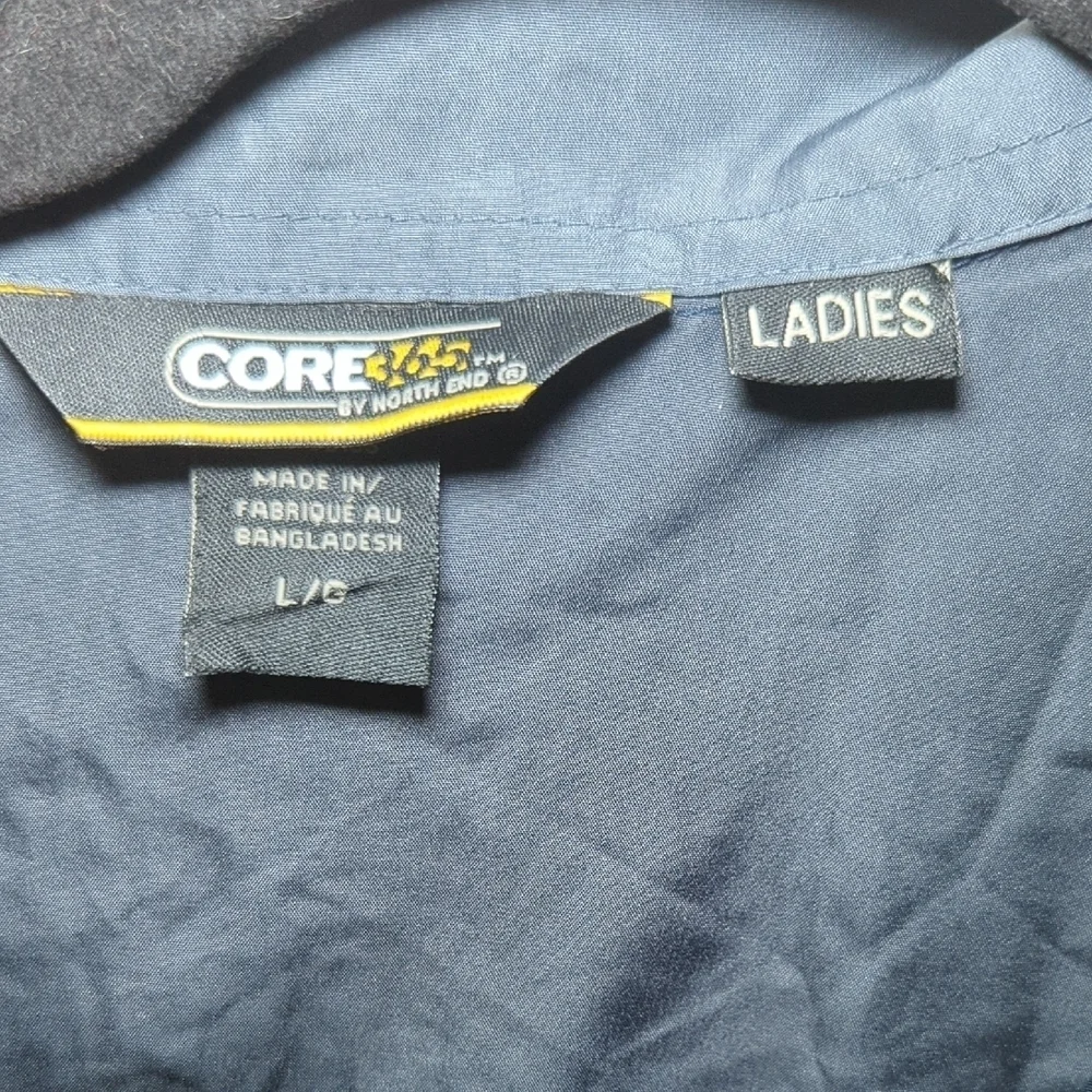Core365 Windbreaker Jacket Dark Blue + Gray Reflective NEW Women's Size L